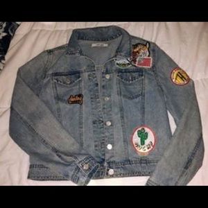 Denim jacket with patches
